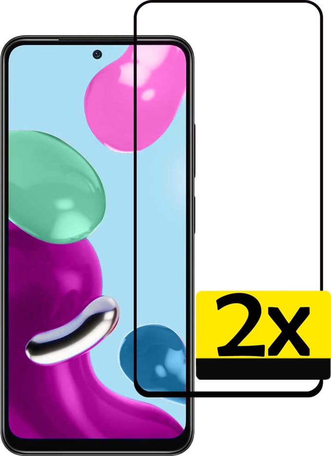 Screenprotector - Geschikt voor Xiaomi Redmi Note 11 - 2 Stuks - Full Cover - Beschermglas - Gehard Glas - Tempered Glass - Screen Protector