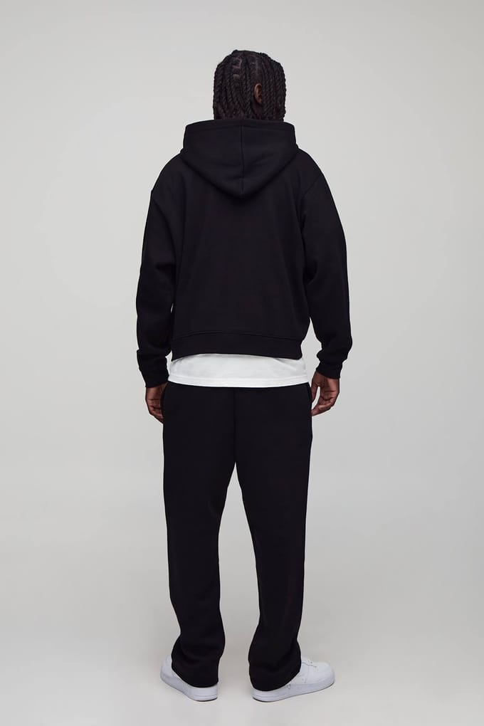 Basic oversized jogger met verlaagd kruis | Black | Size Small