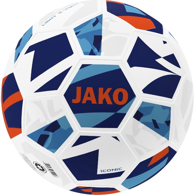 Jako Iconic 290G (Size 4) Lightbal - Wit / Navy / Fluo Oranje | Maat: 4