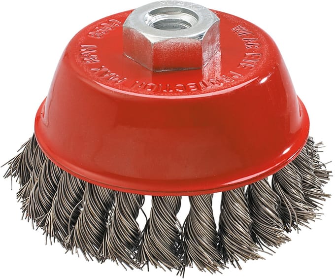 GRAPHITE Serie - RVS Draadborstel - 65 mm - M14 - Voor Haakse Slijpmachines
