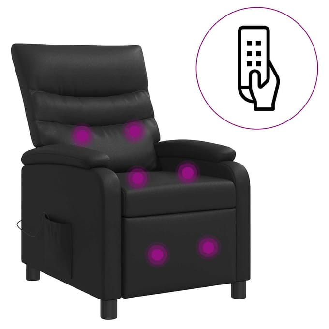 vidaXL - Massage - Relaxstoel - Zwart - Kunstleer