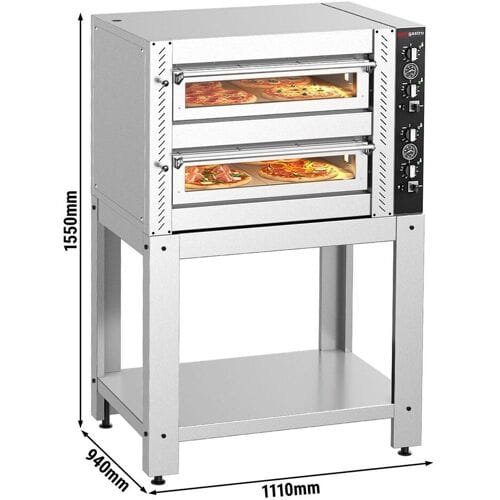 GGM Gastro Elektro Pizzaofen - 4+4x 34cm - Manuell - inkl. Untergestell