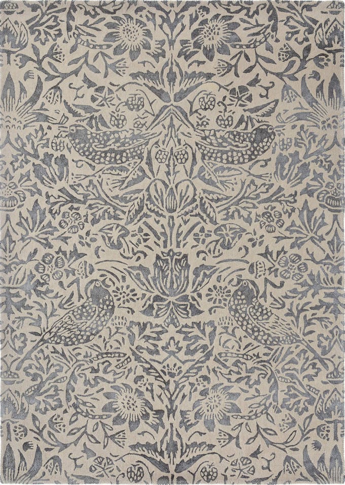 Morris & Co Pure Strawberry Inky Grey 28105 - 140 x 200 cm