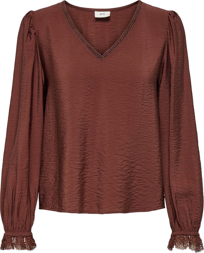 JDY - JDYCAMILLE L/S LACE V-NECK TOP WVN - Dames - Blouses