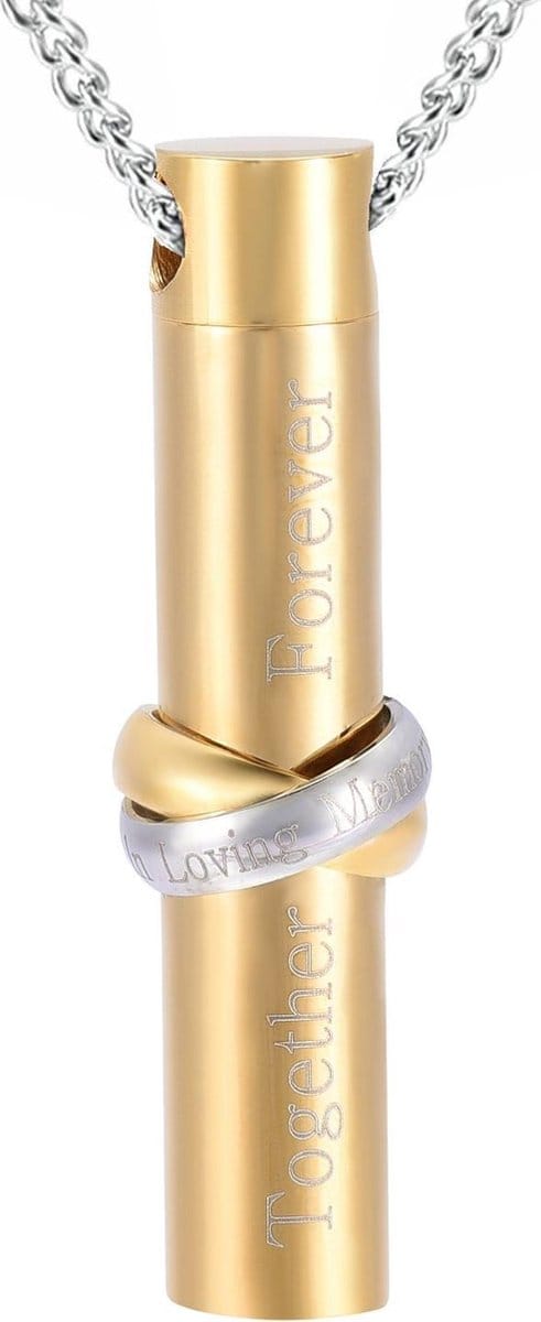 Fako Bijoux® - Ashanger / Assieraad - Cilinder - Together Forever - Goudkleurig