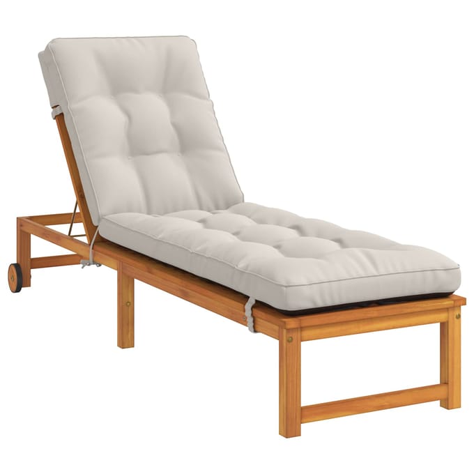 vidaXL - Ligstoel - Kussen - VIANEN - 100% - Polyester - Wit - 200 - x - 55 - x - 8 - cm
