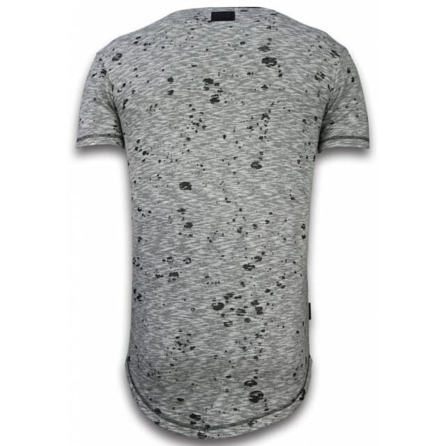 Longfit Asymmetric Embroidery - T-Shirt Patches - Guerrilla - Grijs