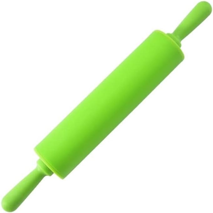 Deegroller siliconen - Bakgereedschap - Bakken en koken - Ergonomisch handvat - 30.4 cm - Groen