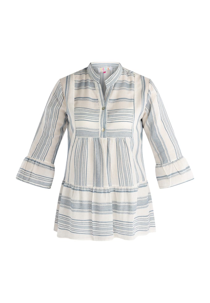 IZIA Overhemd Dames Blauw wol wit