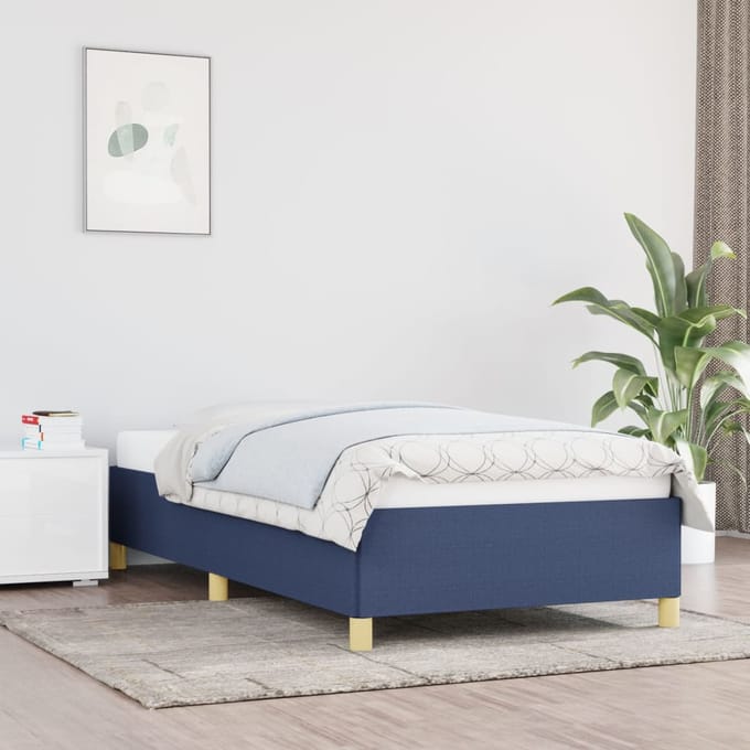vidaXL - Bedframe - zonder - matras - 80x200 - cm - stof - blauw