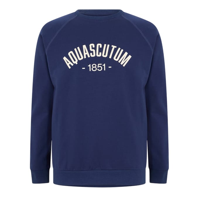 Aquascutum Heren Crest Raglan Sweatshirt (Marine)