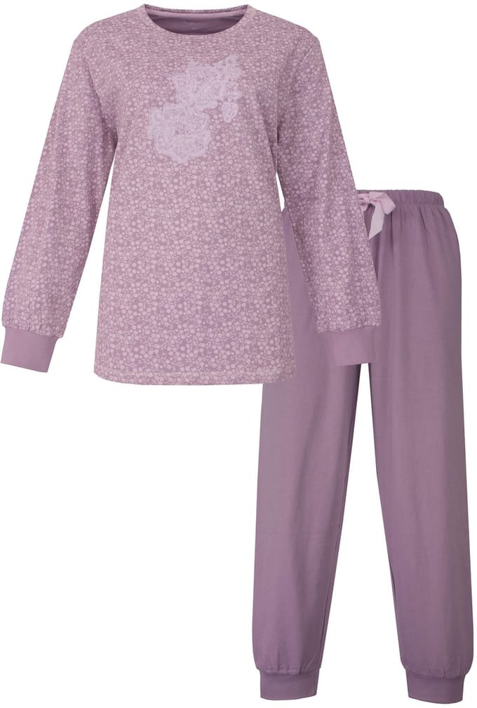 Tenderness Dames Pyjama - Lange Mouwen - Lila - Maat M
