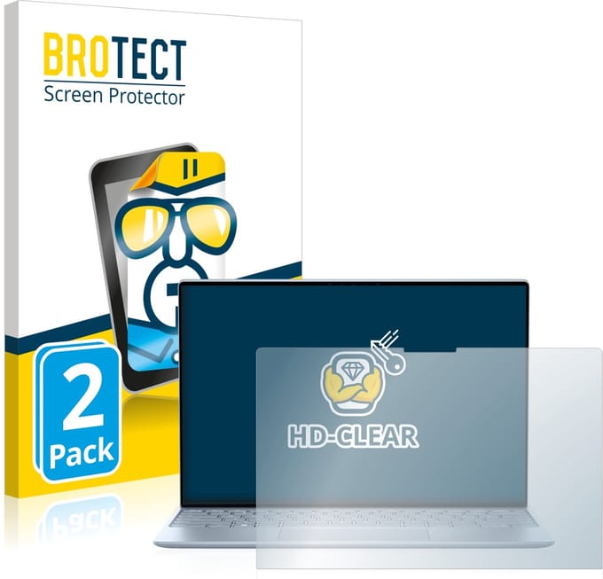 BROTECT - Screenprotector voor Dell XPS 13 9315 Touch - Folie Beschermfolie transparant 2 Stuks