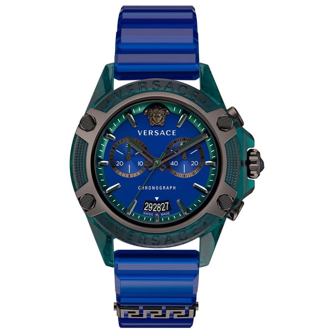 Versace Icon Active VEZ701122 Horloge - Kunststof - Blauw - Ø 44 mm