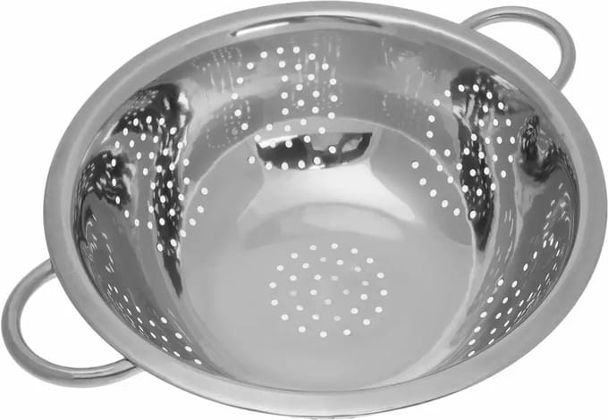 Kinghoff® - Universele Roestvrijstalen Vergiet met Handgrepen - Ø 28 cm - Vaatwasmachinebestendig