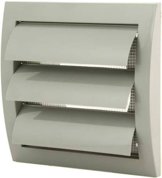 Lamellenrooster overdruk ventilatierooster 150x150 diameter: 100 grijs - ND10ZP