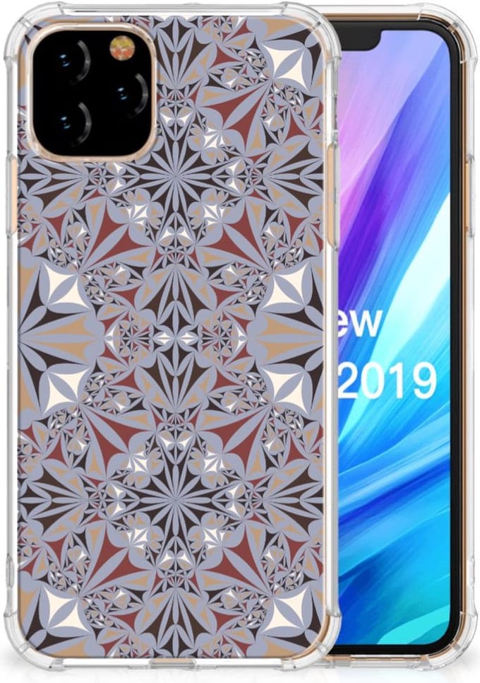 Apple iPhone 11 Pro Anti-Shock Hoesje Flower Tiles