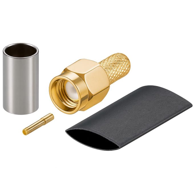Goobay RP-SMA krimpconnector, voor coaxkabel RG-58, krimpmontage, vergulde contacten