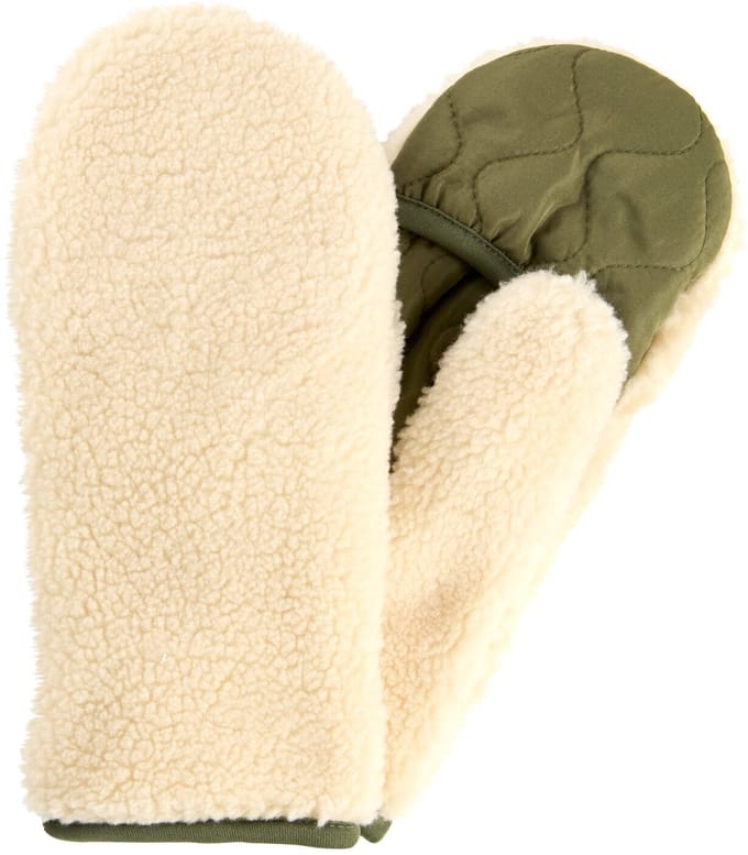 camel active Teddyhandschoenen met materiaalmix - Maat womenswear-M - Melkwit
