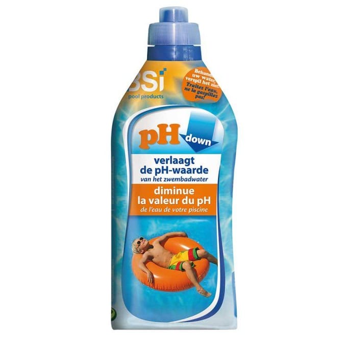 BSI - pH Down Liquid - Verlaagt de pH-waarde in uw zwembad of spa - 1 L