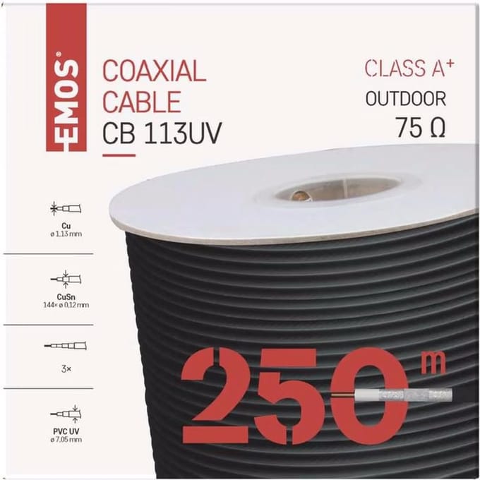 Emos Coaxkabel CB113UV, 250m