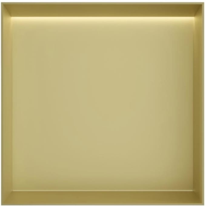 Hotbath &More Inbouwnis - 30 x 30 x 10 cm - Frameless - met LED-verlichting - Geborsteld Messing PVD
