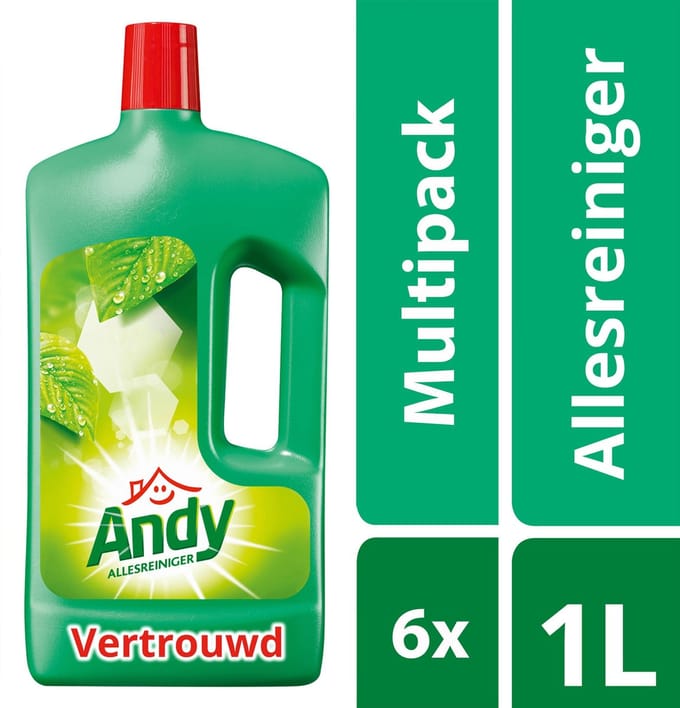 Andy Vertrouwd - 6 x 1 l - Allesreiniger - Voordeelverpakking
