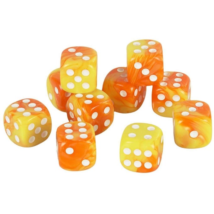 10 stuks/set D6 16mm gekleurde 6-zijdige DND dobbelstenen doorschijnende kleuren party spel veelzijdige dobbelstenen rollenspel acryl tafelspel
