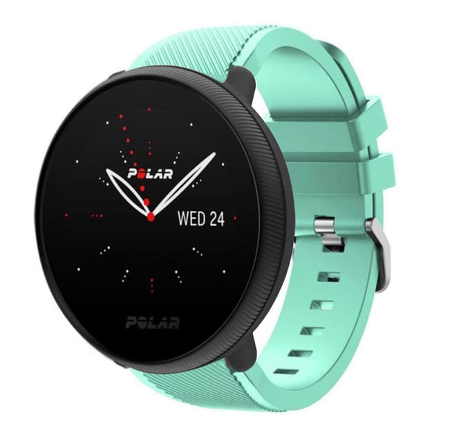 Polar Ignite 2 twill siliconen band (aqua)