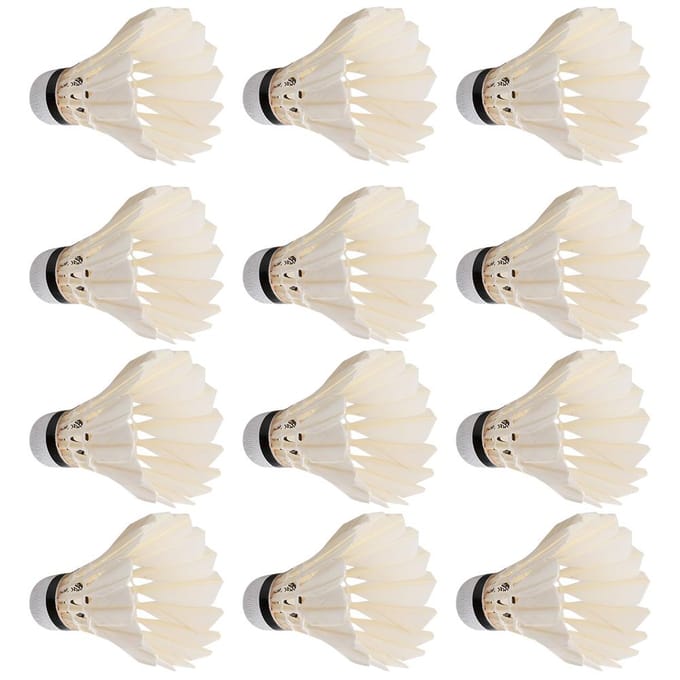 12 STUKS Eendenveren Badmintonballen Shuttlecocks Buiten Binnen Training Sport Oefening white