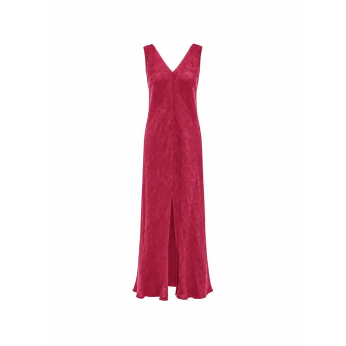 V-hals Jurk met Splitzoom Dames Haris Cotton Essentials