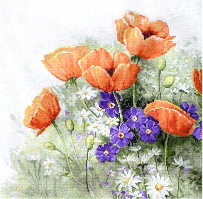 Luca-S borduurpakket poppies borduren b2368