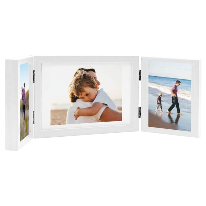 vidaXL - Fotolijst - drieluik - 28x18 - cm+2x(13x18 - cm) - wit