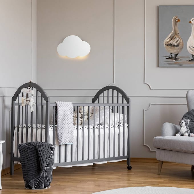 TK Lighting Wandlamp Cloud, wit, staal, indirect licht, 38 x 27 cm