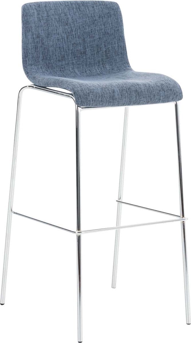CLP Hover Barkruk - Stof blauw chroom