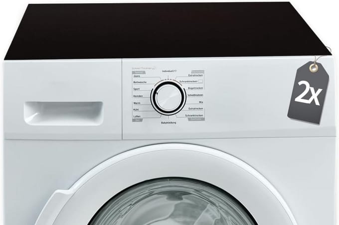 Antislip Wasmachine Onderleggers Set van 2 - Universeel Maatwerk - Zwart