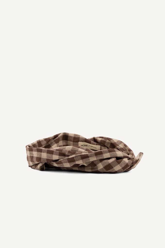Monk and Anna - Haarband Dames • cotton • check brown