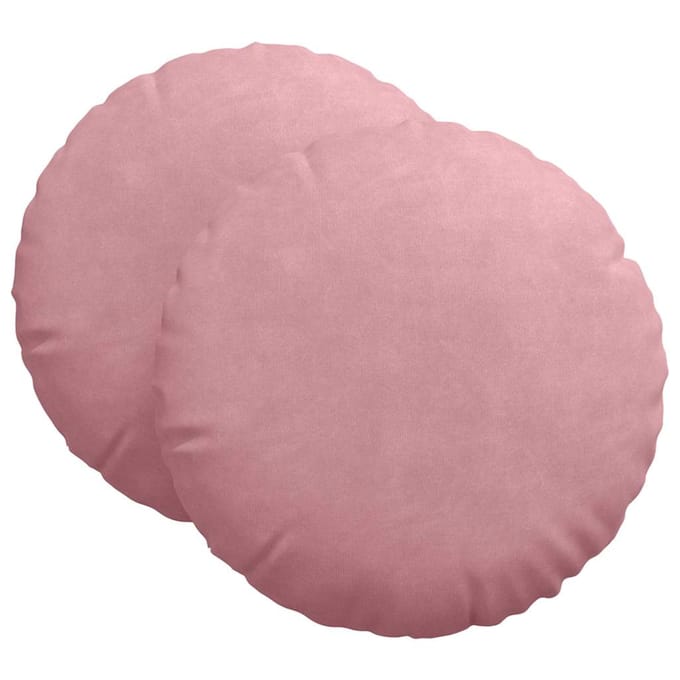 vidaXL - Zitkussens - 2 - st - Fluweel - Roze - Ø - 80 - x - 29 - cm