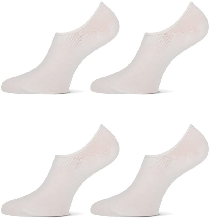 MarcMarcs - Invisible Sneakersokken - Bio Katoen + Antislip - 4 Pack - Maat 43/46 - Wit