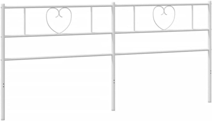 Hoofdbord Metaal - Bedhek Achterwand - Bed Opknappen - Klassiek Trendy Design - 200 cm - Wit