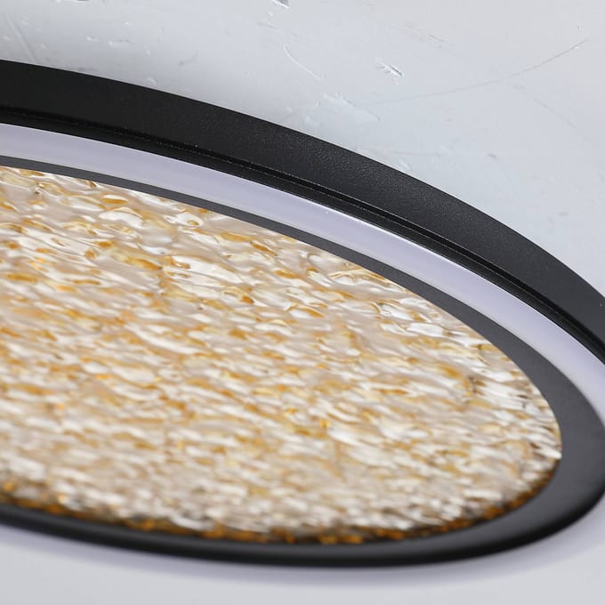 Searchlight LED plafondlamp Luna, Ø 30 cm, zwart/goudkleurig, metaal
