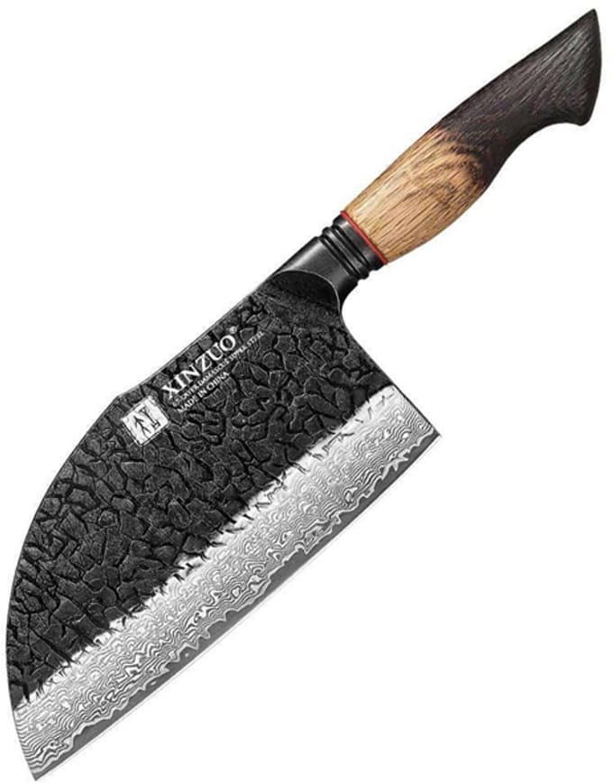 XinZuo Hakmes (Bone Chopper) – X06 Mo Series – 18.5 cm – Gebrand Eiken Handvat – Professioneel Keukenmes
