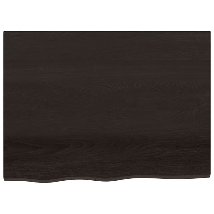 vidaXL - Tafelblad - 80x60x(2-6)cm - behandeld - massief - eikenhout - donkerbruin