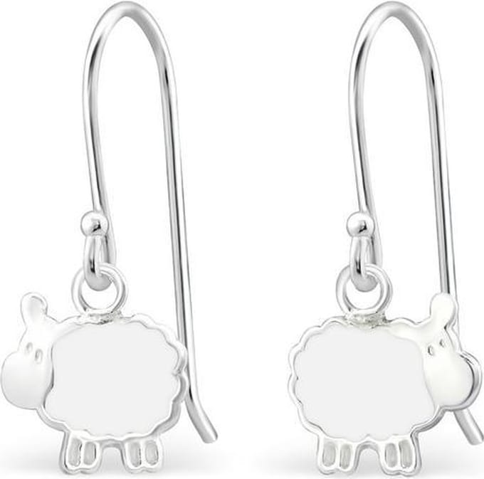 Amanto Kids Oorbellen Chiel - 925 Zilver E-Coating - Schaapje - 10x20mm
