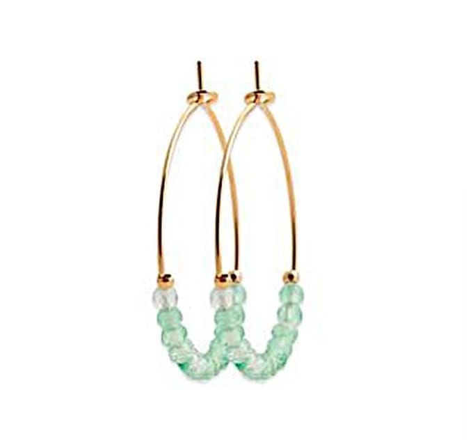 Montebello Oorbellen Auro - 925 Zilver Verguld - Chalcedoon - 1mm - ∅30mm