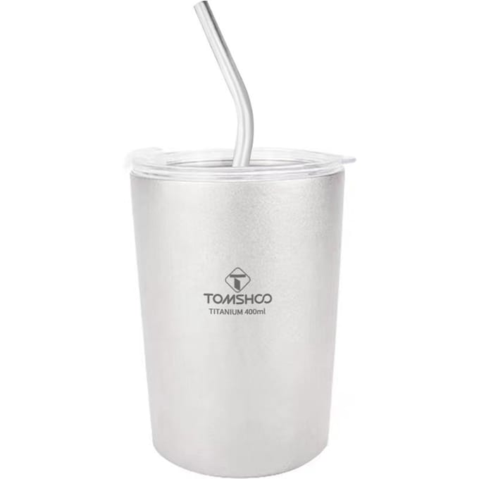 TOMSHOO Titanium beker Lichtgewicht campingbeker Duurzame buitenbeker Titanium kristallen melktheebeker zilver