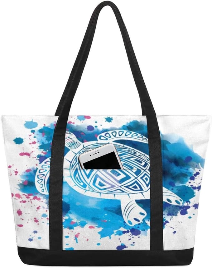 Schildpad Draagtas - Canvas Shopper - Dagelijks Gebruik - Grote Capaciteit - 518 cm - Big