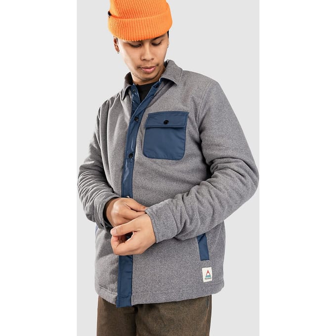 Passenger Firelight Sherpa Lined Overshirt Jas grijs