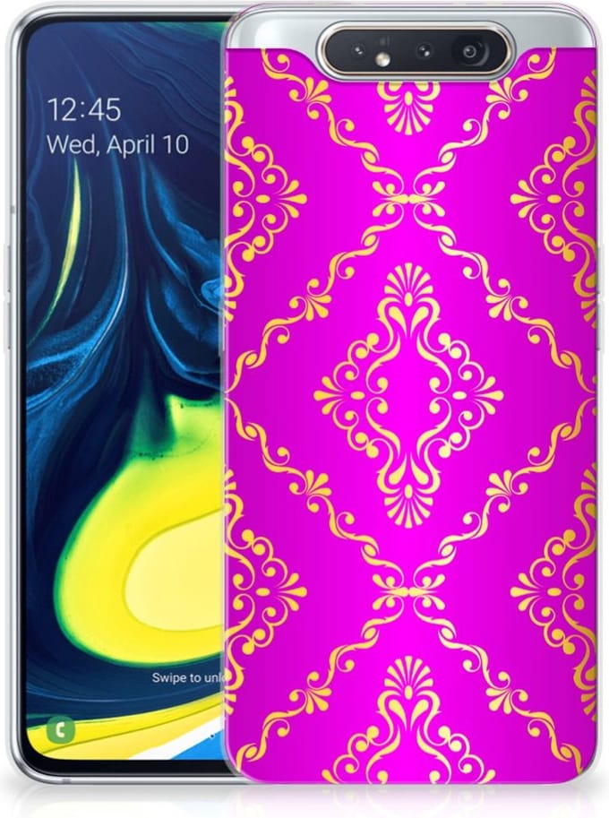 Siliconen Hoesje Samsung Galaxy A80 Barok Roze