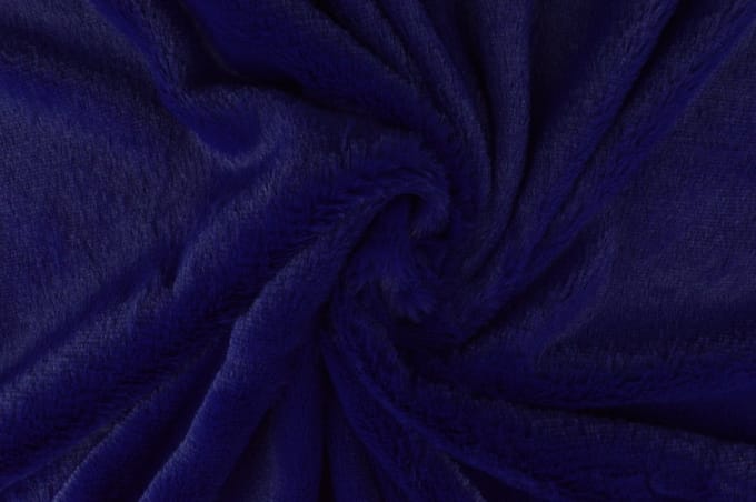 10 meter zachte bont stof - Donkerblauw - Pluche stoffen - 155cm breed